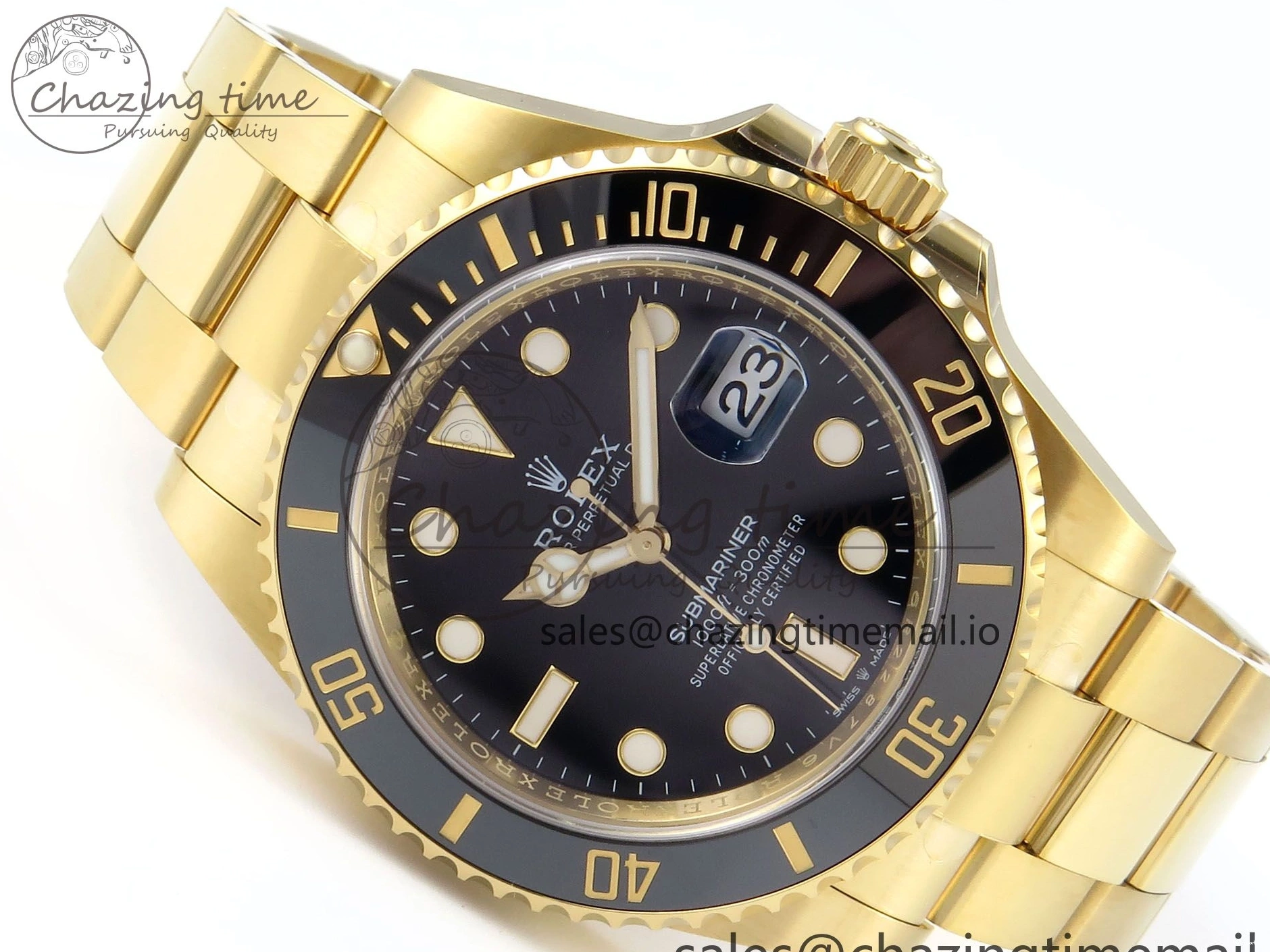 Black Bracelet 904L 126618 Best LN 1:1 Ceramic YG Submariner THBF Edition SH3235 41mm on 0102